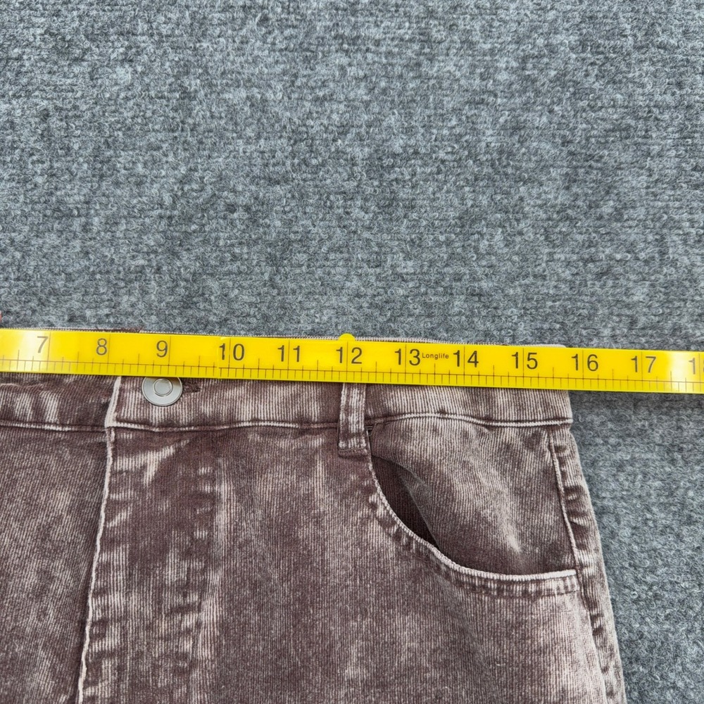 HYFVE Wide Leg Corduroy Women L Cotton Spandex Brown Acid Wash Pants - Picture 5 of 7